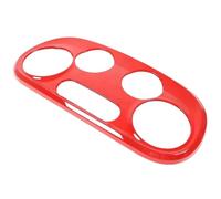 Vuzmode Bouton de réglage de la climatisation en Fibre de Carbone ABS for Fiat 500 2016-2024, Couvercle Ame, Accessoires d'intérieur de Voiture Garniture de Protection du Panneau de Volant(Rot)