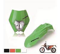 Vuzmode Carénage de phare et garde-boue avant universels for moto, Dirt Bike, Motocross, Supermoto, for Témoin lumineux moto(Green)