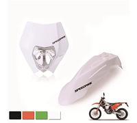 Vuzmode Carénage de phare et garde-boue avant universels for moto, Dirt Bike, Motocross, Supermoto, for Témoin lumineux moto(White)