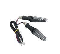 Vuzmode Clignotants de moto Double face à 10led, lampe Flexible adaptée au Bobber Cafe Racer, bleu ambre personnalisé Indicateur de clignotant de moto(2pcs)