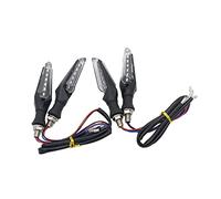 Vuzmode Clignotants de moto Double face à 10led, lampe Flexible adaptée au Bobber Cafe Racer, bleu ambre personnalisé Indicateur de clignotant de moto(4pcs)