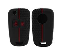 Vuzmode Coque de clé de Voiture en Silicone à 2 Boutons for Opel, for Vauxhall, Insignia, Astra J, Zafira, Corsa DE, Mokka A, Meriva, Karl, Cascada, Adam Étui pour clé de Voiture(Rot)