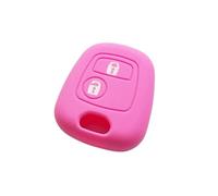 Vuzmode Coque de clé en Silicone à 2 Boutons, for Citroën, C1 C2 C3 C4 XSARA, Picasso, for Peugeot, 106 107 206 207 307, for Toyota, AYGO Étui pour clé de Voiture(Pink)