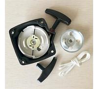 Vuzmode Démarreur en acier for débroussailleuse 33CC 43CC 52CC, avec plaque de poulie, poignée démarrage et corde 3.0mm x 90cm Unité de démarrage manuel pour tondeuse à gazon