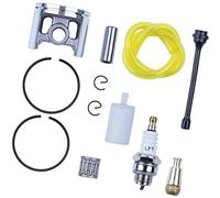 Vuzmode Ensemble de segments de piston de 50 mm, roulement, huile, tuyau de carburant, filtre, for Husqvarna, pièces de moteur de tronçonneuse spéciales 266 et 268 Segment de piston