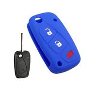 Vuzmode Étui de Protection en Silicone for clé de Voiture à 3 Boutons, for Fiat, Panda Idea, Stilo, Punto, Ducato, Bravo 500, Doble, Grande, Minibus Étui pour clé de Voiture(Dark Blue)