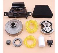 Vuzmode Filtre à air de jante pignon tambour d'embrayage, for Partner, 350 351 370 371 382 390, tuyau ligne filtre carburant, ampoule d'amorçage, tronçonneuse Kit d'embrayage pour tondeuse à gazon