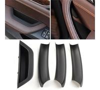 Vuzmode For BMW, for X3, X4 F25 F26 2010 2011 2012 2013 2014 2015 2016 2017 Poignée de porte intérieure voiture LHD Noir/fibre carbone/beige Couvercle de poignée de porte intérieure(Black-4pcs)