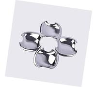 Vuzmode Garniture de Bol de Couvercle de poignée de Porte de Voiture en Fibre de Carbone chromée, for Toyota, Hilux Vigo 2005-2014 Couvre-poignée de Porte de véhicule(Silver Bowl)