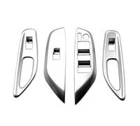 Vuzmode Garniture de couvercle commutateur bouton lève-vitre voiture chromée, for Mazda, 2 2023, panneau d'accoudoir porte, garniture commande fenêtre Cache pour interrupteur de lève-vitre de voiture