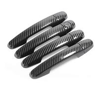 Vuzmode Garniture de couverture poignée porte voiture, for Toyota, Vios 2014-2018 accessoires décoration d'autocollant en Fiber carbone Couvercle de poignée de porte extérieure de voiture