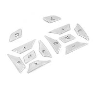 Vuzmode Garniture de Protection de Patch de bouton de 12 pièces/ensemble, for Mercedes, for Benz, décoration de bouton de voiture W204 W212 W117 Interrupteur au volant