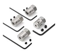 Vuzmode Joint d'accouplement Hexagonal en Acier Inoxydable avec clé, for Robot de Voiture de Bateau RC, Accessoires de connecteur Hexagonal 4 pièces Rc(6mm)