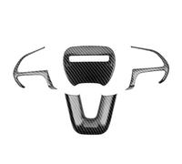 Vuzmode Kits d'autocollants de Garniture Couverture décoration Volant, for moulures intérieures Voiture Dodge, Challenger 2015-2021 Autocollant pour Volant(Black Carbon Fiber)