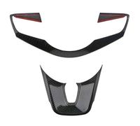 Vuzmode Lot de 2 Autocollants décoration for Panneau Volant Voiture en ABS, for Kia, Forte Cerato K3 Sportage 2019-2022, Accessoires Autocollant pour Volant(Carbon Fiber Black)