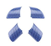 Vuzmode Lot de 4 Autocollants en Fibre Carbone for Garniture Volant Voiture, for Ford, for Focus, MK2 2005-2011, Accessoires décoration Autocollant pour Volant(Carbon Fiber Blue)