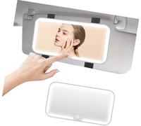 Vuzmode Miroir de courtoisie voiture avec lumières, for pare-soleil à 3 températures couleur, miroir commande tactile, rétroviseurs rechargeables Commutateur de réglage du rétroviseur de voiture