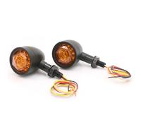 Vuzmode Moto 1 paire 10mm noir chromé clignotant clignotants, for Harley, Cruiser Chopper café Racer indicateur 12V ambre Indicateur de signalisation pour moto(Schwarz)