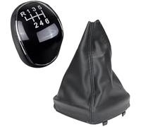 Vuzmode Pommeau de Levier de Vitesse en Cuir à 6 Vitesses, Soufflet de Levier de Vitesse, for Ford, Mondeo, IV S-Max C-Max Transit, for Focus, MK3 MK4 Kuga Pommeau de Levier de Vitesse