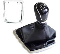 Vuzmode Pommeau de levier de vitesse, levier de vitesse manuel 5 vitesses, 6 vitesses, argenté et noir, for Ford Focus, MK2, FL, C-MAX, 2006-2011, MK3, MK4, MK7, Galaxy (taille: noir, 5 vitesses) Pomm