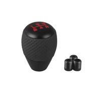 Vuzmode Pommeau de levier de vitesse universel en aluminium for voiture, avec adaptateur M8, M10, M12, levier de vitesse en cuir Pommeau de levier de vitesse(Schwarz)
