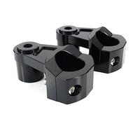 Vuzmode Rehausseurs de Guidon de Barre de poignée en Aluminium de Moto 32mm, for Harley, FLSTF Fat Boy FXDF FXDWG Dyna Wide Glide Pince de rehausse de Guidon(Schwarz)