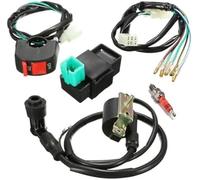 Vuzmode Stator d'allumage, for VTT 110, 125 et 140cc, Pit Bike, Ensemble de 5 pièces, Faisceau de câbles, Interrupteur Marche/arrêt, Bobine, Bougie d'allumage, allumages de Moto CDI