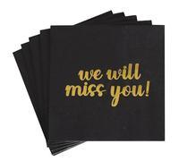Vuzvuv Lot de 50 serviettes de table « We Will Miss You » - Décorations de fête d'adieu pour les départs de collègues, la retraite, l'obtention d'un diplôme, la bonne chance militaire et les