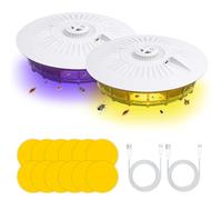 VVancha Tech 2 PCS Pièges à Puces pour La Maison, Piège À Lampe À Puces, Piège à Lumière Anti-Puces à LED avec 10 Autocollants de Capture, UV Lampe Tue Mouche Electrique, pour Chambre, Cuisine, Salon