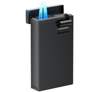 VVAY 2 Flammes Briquets Tempête de Gaz Rechargeables, Allume-Gaz Flamme à Jet Réglable (Vendu sans gaz)