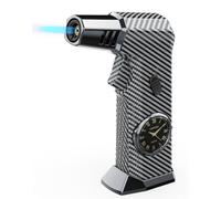 VVAY Chalumeau de Cuisine avec Montre, Briquet Tempête Chalumeau Gaz Rechargeable, Gaz Non Inclus