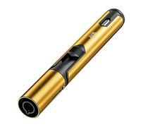 VVAY Jet Flamme Briquet à Gaz, Briquet Tempête au Butane Rechargeable, Briquet Coupe-Vent à Long Bâton pour Bougies, Cuisine, Camping, Barbecue, Cheminée (Vendu sans Gaz) Or