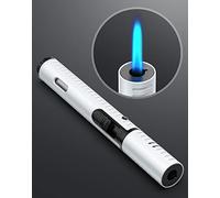 VVAY-Lighter Briquet Tempête Jet Flamme Rechargeable Coupe-Vent, Allume Gaz Long pour Bougie, Cuisine, BBQ (Vendu sans gaz)