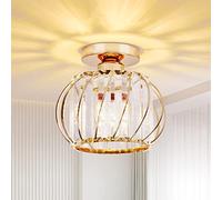 Vvciic Plafonnier en Cristal Moderne Doré, Mini Plafonnier Semiencastré Éclairage de Plafond à Led pour Couloir Cuisine Chambre Salle à Manger Porche Balcon