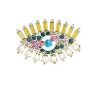 VVCome Broche rétro contre le mauvais œil tendance unique en cristal et perles abstraites pour femme, bijou de mariée, cadeau, Métal Cristal, Cristal
