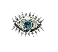 VVCome Broche rétro contre le mauvais œil tendance unique en cristal et perles abstraites pour femme, bijou de mariée, cadeau, Cuivre plaqué or 18 carats, cristal, perle d'imitation, Cristal