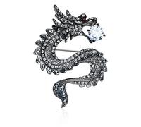 VVCome Broche vintage en forme de dragon en cristal - Pour vêtements, bijoux, Métal, Cristal