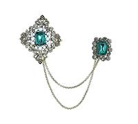 VVCome Broche vintage en forme de feuille dorée avec perles de cristal - Accessoires pour fête, mariage, Cuivre, perle, strass, Cristal