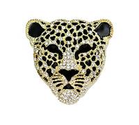 VVCome Broche vintage en forme de léopard avec strass pour homme et femme, Métal, Cristal