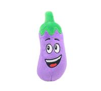 VVDPJLS Jouets sonores en Peluche for Animaux de Compagnie, Fruits et légumes, imitant l'ananas, la Banane, la Carotte, Le maïs, Le Cactus, Le Chien, Le grincement interactif des Dents(Eggplant)