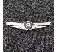 VVEIDIA Auto Emblème pour Citroen C3 2020-2023, Logo De Voiture Sticker Metal Imperméable Résistant à l'usure Capot Avant Badge Décoration Accessoires,Silver-B