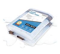 VVFLED Bâche en PVC transparent - 2 x 3 m - Résistante aux UV - Robuste - Avec œillets - Pour meubles d'extérieur, terrasse, pergola, jardin, coupe-vent - Imperméable et coupe-vent