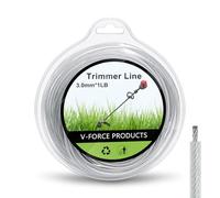 VVFLED Fil de débroussailleuse rond robuste avec noyau en acier 0,2 cm 2,4 mm x 32 m avec housse en nylon (0,3 cm x 32 m)