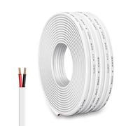 VVFLED Fil électrique à 2 conducteurs blancs de 18 AWG - Isolation en PVC noir et rouge - Câble CCA flexible et durable pour éclairage LED, systèmes audio, projets de bricolage, câblage basse tension