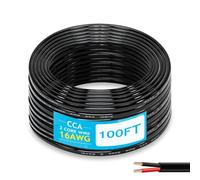 VVFLED Fil électrique CCA de calibre 16 à 2 conducteurs, 30,5 m avec isolation en PVC flexible pour une utilisation automobile, batterie, marine, éclairage paysager, remorque, haut-parleur