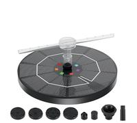 vvhippo Fontaine Solaire Exterieure de Jardin, Fontaine Solaire 8 LED Colorée, Pompe Bassin Solaire avec 8 Buses pour Bain d'oiseaux, Étang, Piscine, Jardin Fontaine