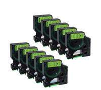 VVHKMSIL 10 PCS 12mm 1933238-1 1933238-2 Bandes compatibles avec la Cassette d'étiquette D1 45013 Compatible avec LabelManager 160 280 210d(Black on Green)