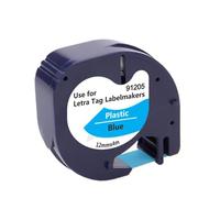 VVHKMSIL 10 PCS compatibles avec 91205 Ruban d'étiquette 12 mm Ajustement Universel Compatible avec imprimante d'étiquette LT100H Noir sur Ruban Bleu
