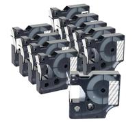 VVHKMSIL 10pcs 12 mm Étiquettes compatibles avec Les modèles de Fabricants d'étiquettes D1 45013 40913 43613 45018 et Fonctionne avec LabelManager 160 280 Labelpoint 100(White on Clear)