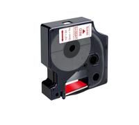VVHKMSIL 10pcs 45013 Ruban D1 Compatible 12 mm Étiquette Cassette Ribbon Fonctionne avec 45010 45016 45017 45018 Compatible avec Le gestionnaire d'étiquettes 160 280(Red on White)